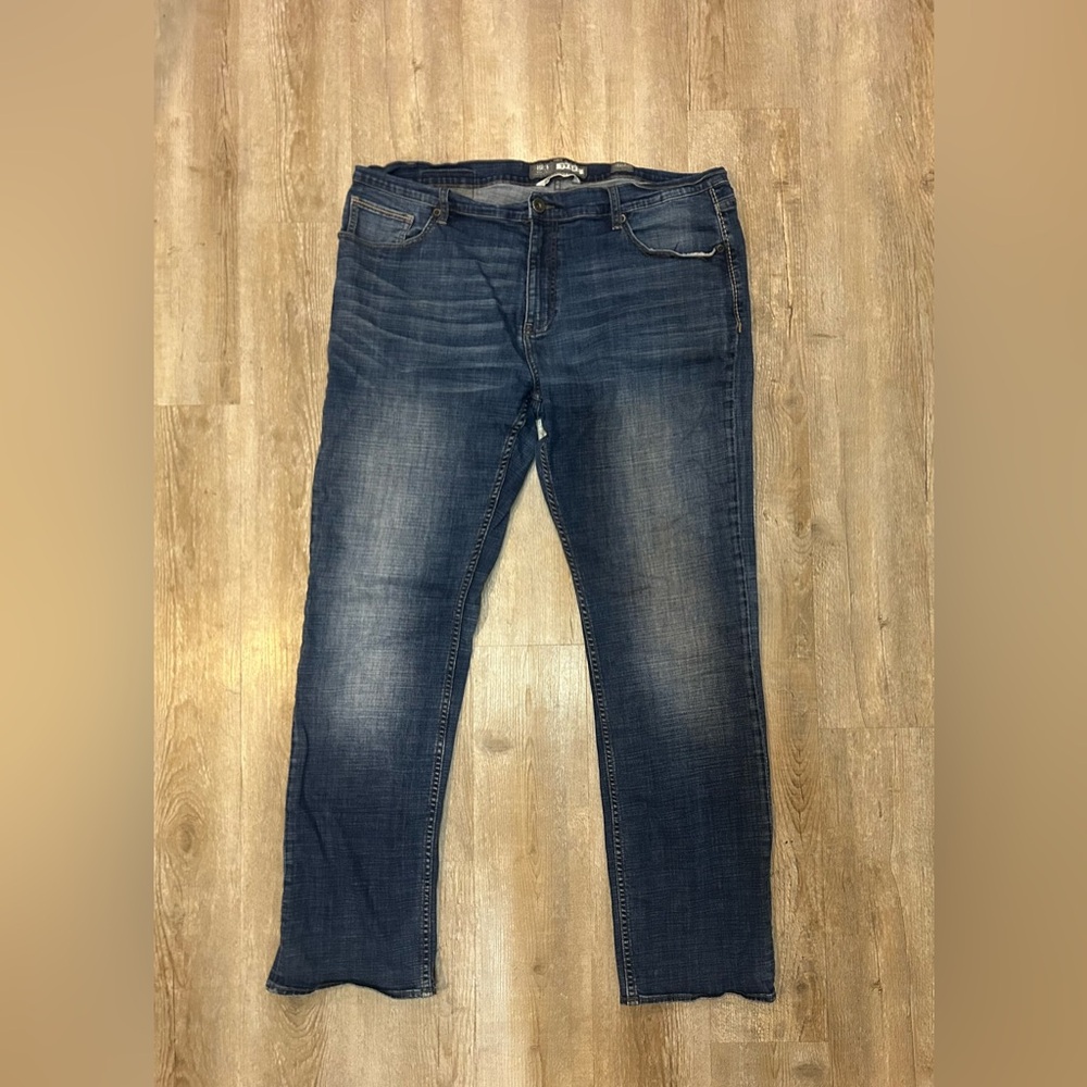 BKE Men's Straight Jeans in Dark Blue Wash